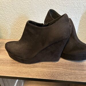 Women's Black Wedge Ankle Boots